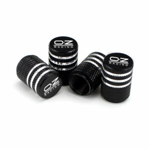 OZ Racing Black Laser Engraved Tire Valve Caps - Extra Spare Cap Total 5 Caps