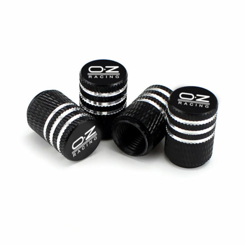 OZ Racing Black Laser Engraved Tire Valve Caps – Extra Spare Cap Total 5 Caps