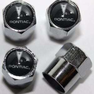 Pontiac Black Tire Valve Caps - Plus Free Extra Cap