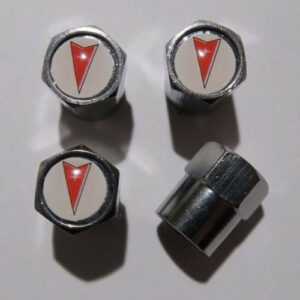 Pontiac White Tire Valve Caps - Plus Free Extra Cap