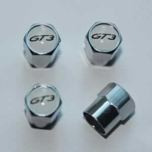 Porsche GT3 White Tire Valve Stem Caps