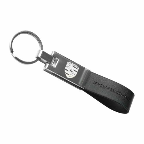 Porsche Leather Chrome Metal Key Chain