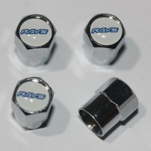 Rays White Tire Valve Stem Caps - Plus Free Extra Cap