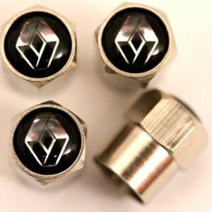 Renault Black Tire Valve Caps - Plus Free Extra Cap