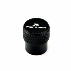 Rennen Wheel Laser Engraved on Black Tire Valve Caps - Extra Spare Cap Total 5 Caps