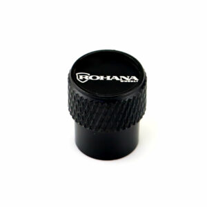 Rohana Wheel Laser Engraved on Black Tire Valve Caps - Extra Spare Cap Total 5 Caps