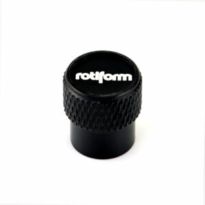 Rotiform Wheel Laser Engraved on Black Tire Valve Caps - Extra Spare Cap Total 5 Caps