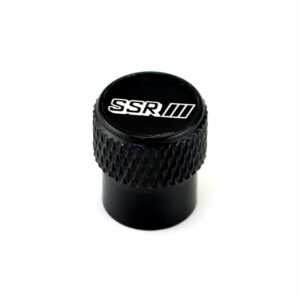 SSR Logo Laser Engraved on Black Tire Valve Caps - Extra Spare Cap Total 5 Caps
