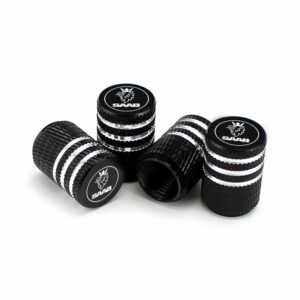 Saab Black Laser Engraved Tire Valve Caps - Extra Spare Cap Total 5 Caps