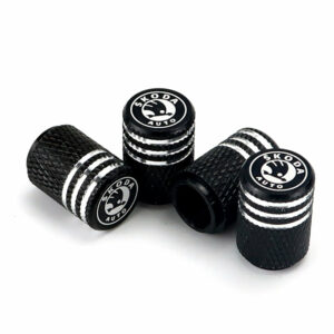 Skoda Black Laser Engraved Tire Valve Caps