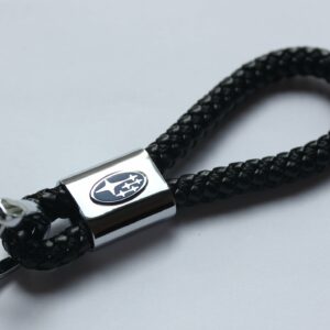 Subaru Leather Chrome Keychain With 3 Color Choices