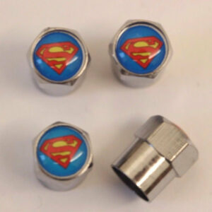Superman Tire Air Valve Caps - Plus Free Extra Cap