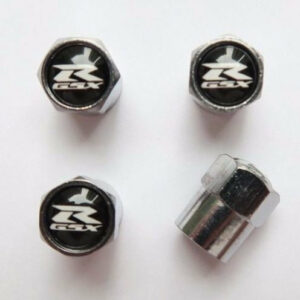 Suzuki R GSX Black Tire Valve Caps - Plus Free Extra Cap