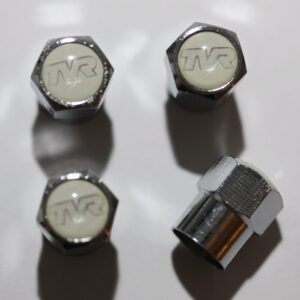 TVR White Tire Valve Stem Caps - Plus Free Extra Cap