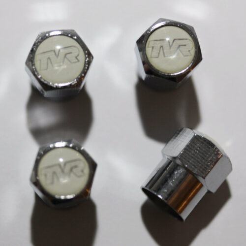 TVR White Tire Valve Stem Caps – Plus Free Extra Cap