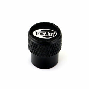Techart Wheel Laser Engraved on Black Tire Valve Caps - Extra Spare Cap Total 5 Caps