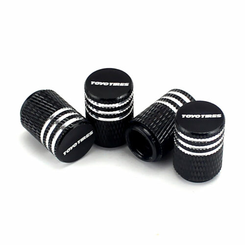 Toyo Tires Black Laser Engraved Tire Valve Caps – Extra Spare Cap Total 5 Caps