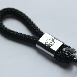 Toyota Leather Chrome Keychain With 3 Color Choices