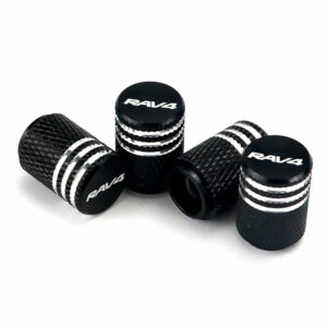 Toyota Rav4 Black Laser Engraved Tire Valve Caps