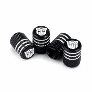 Transformer Autobots Black Laser Engraved Tire Valve Caps