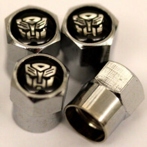 Transformer Autobots Black Tire Valve Caps - Plus Free Extra Cap