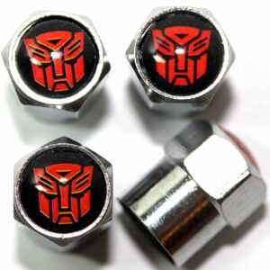 Transformer Autobots Red Tire Valve Caps - Plus Free Extra Cap