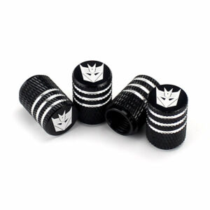 Transformer Decepticon Black Laser Engraved Tire Valve Caps