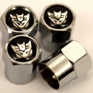 Transformer Decepticon Black Tire Valve Caps - Plus Free Extra Cap