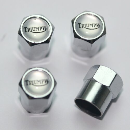 Triumph Silver Tire Valve Caps – Plus Free Extra Cap