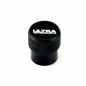 Ultra Motorsports Wheel Laser Engraved on Black Tire Valve Caps - Extra Spare Cap Total 5 Caps