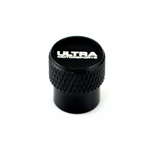 Ultra Motorsports Wheel Laser Engraved on Black Tire Valve Caps – Extra Spare Cap Total 5 Caps