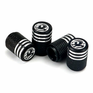 Vauxhall Black Laser Engraved Tire Valve Caps