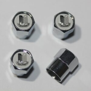 Vintage Triumph Black Tire Valve Caps - Plus Free Extra Cap