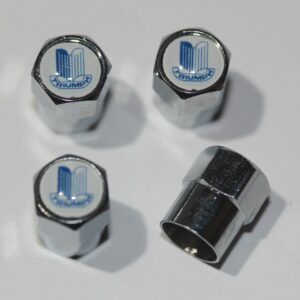 Vintage Triumph Blue Tire Valve Caps - Plus Free Extra Cap