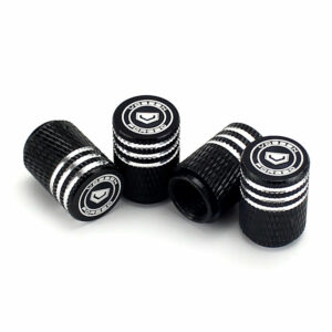 Vossen Black Laser Engraved Tire Valve Caps - Extra Spare Cap Total 5 Caps
