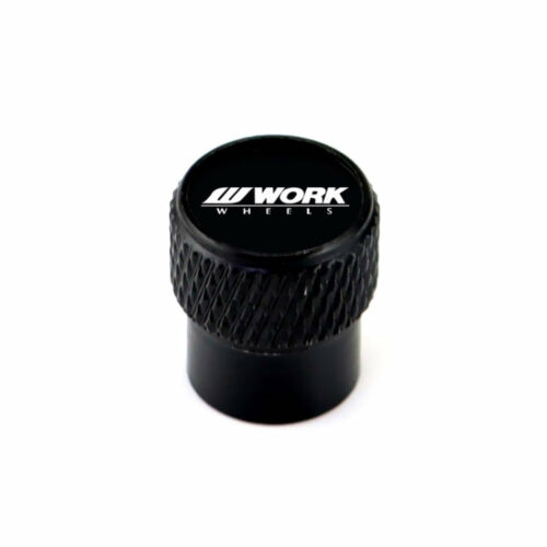 Work Wheels Laser Engraved on Black Tire Valve Caps – Extra Spare Cap Total 5 Caps