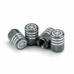 Yamaha Grey Laser Engraved Tire Valve Caps