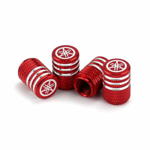 Yamaha Red Laser Engraved Tire Valve Caps