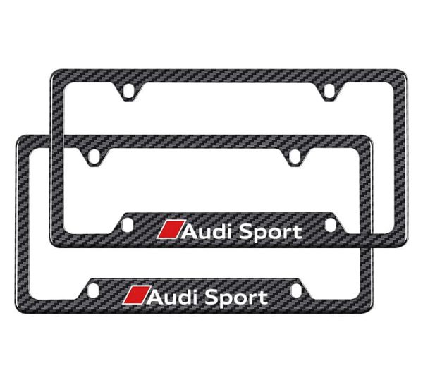 Audi License Plate Frame Sport Carbon Fiber Tire Valve Cap