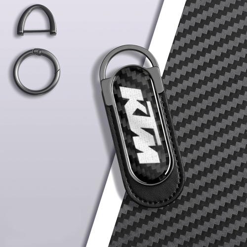 KTM Carbon Fiber Black Leather Metal Keychain