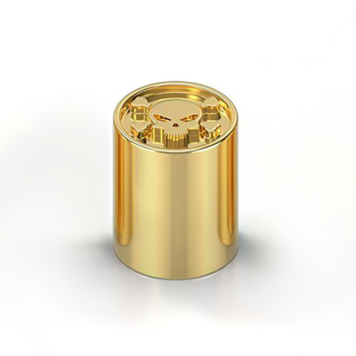Skull Gold Aluminium Tire Valve Caps Total 5 Caps