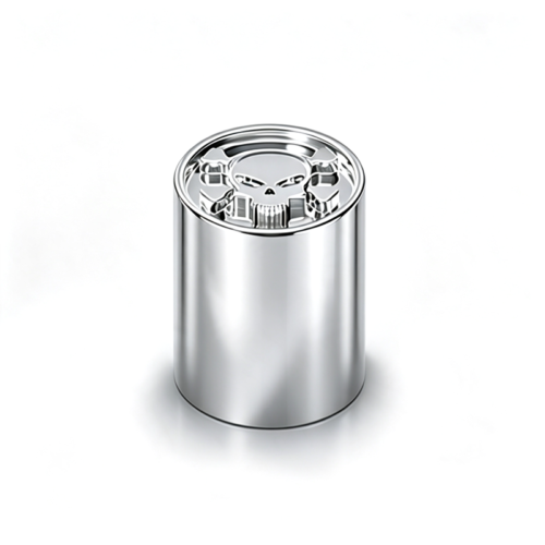 Skull Silver Aluminium Tire Valve Caps Total 5 Caps
