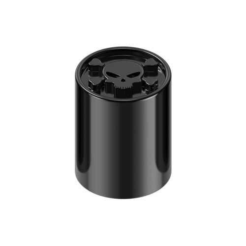 Skull Black Aluminium Tire Valve Caps Total 5 Caps